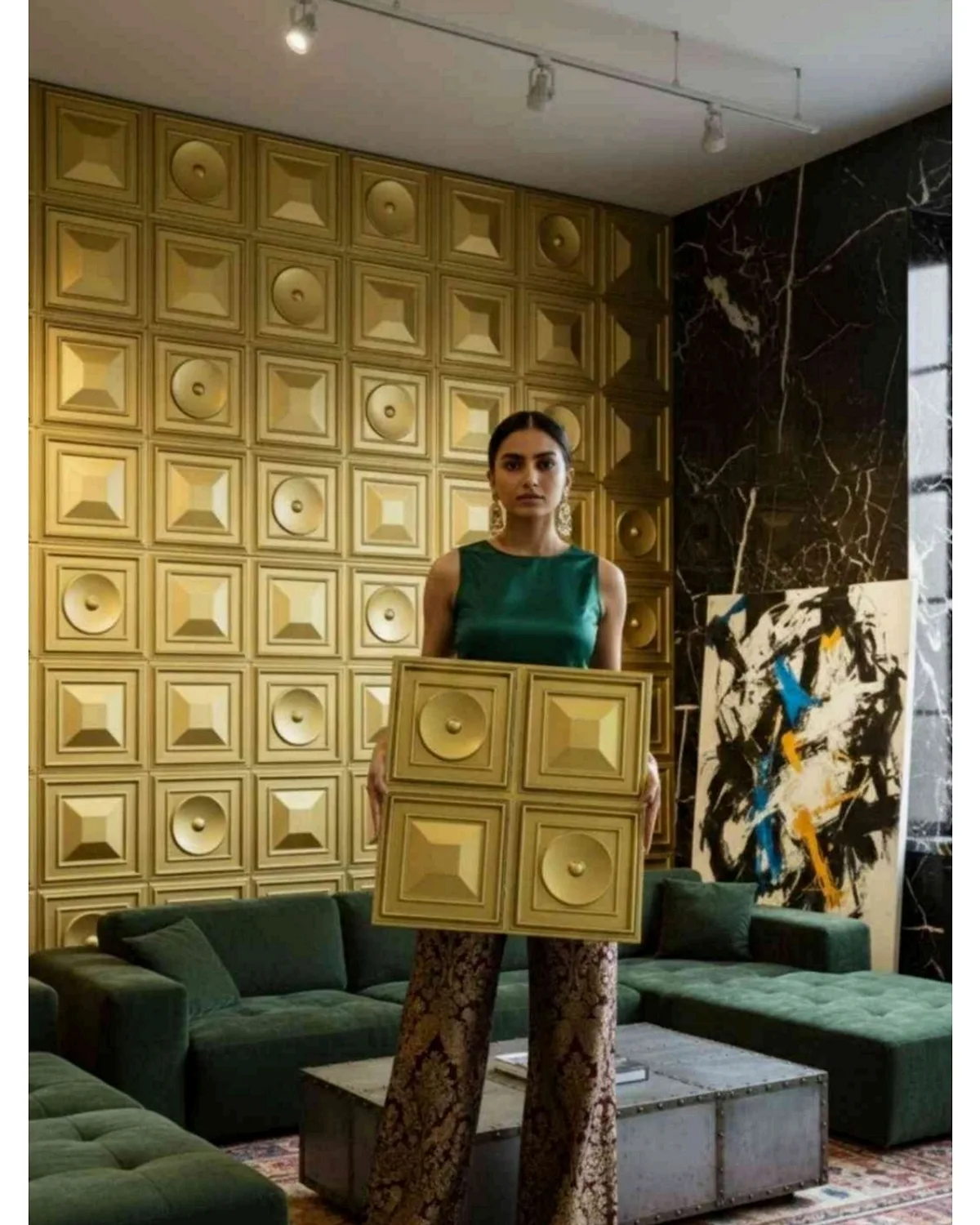 #24 Dome 3D Panel, design #24 DOME | CHAMPAGNE GOLD