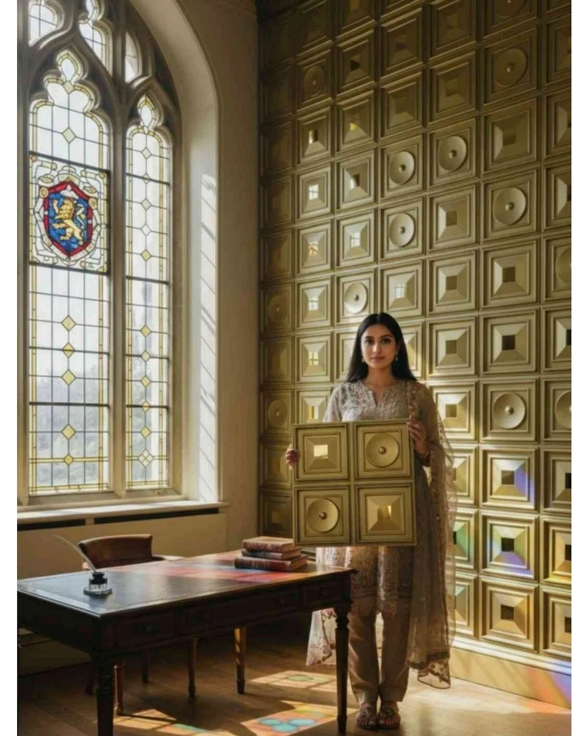 #24 Dome 3D Panel, design #24 DOME | MIRROR | CHAMPAGNE GOLD
