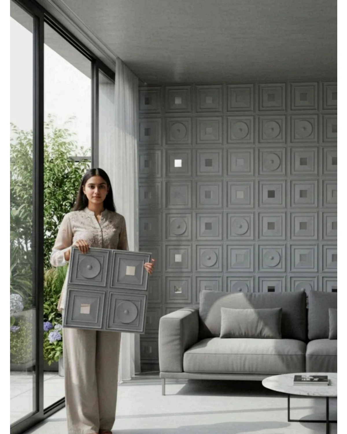 #24 Dome 3D Panel, design #24 DOME | MIRROR | GREY