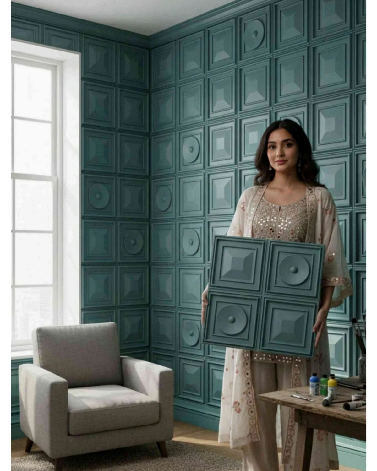 #24 Dome 3D Panel, design #24 DOME | PASTEL GREEN