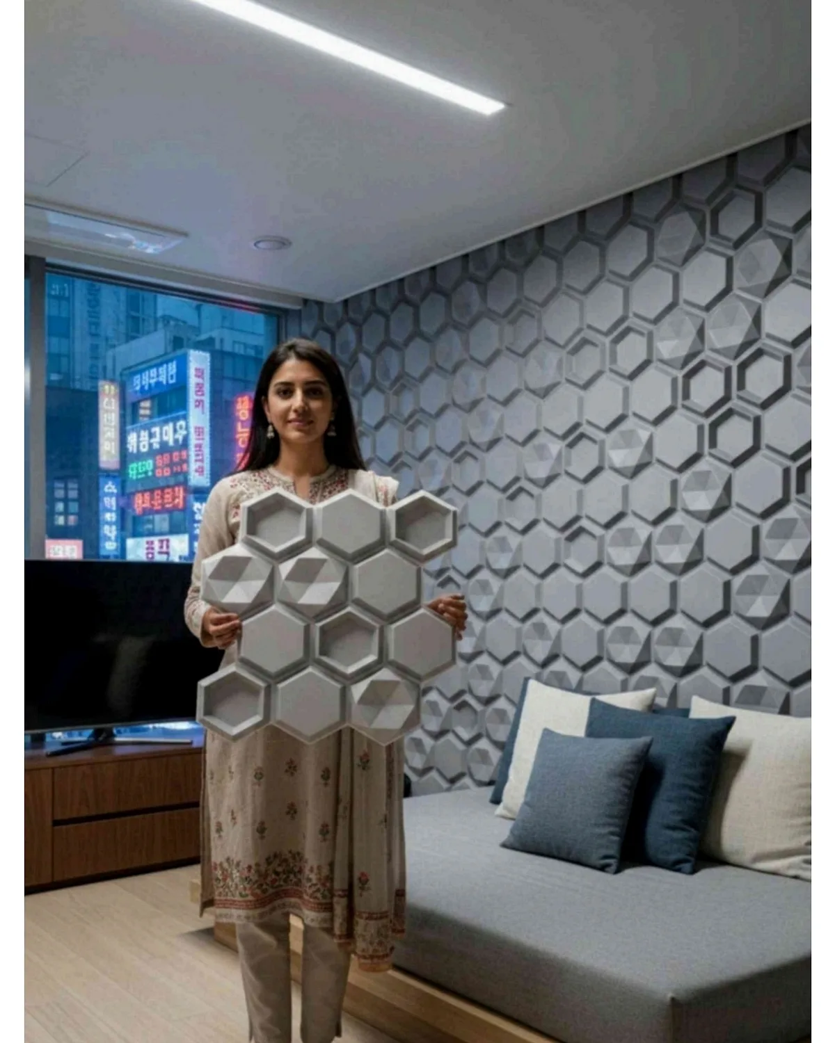 #23 Emerald 3D Panel, design #23 EMRALD | GREY
