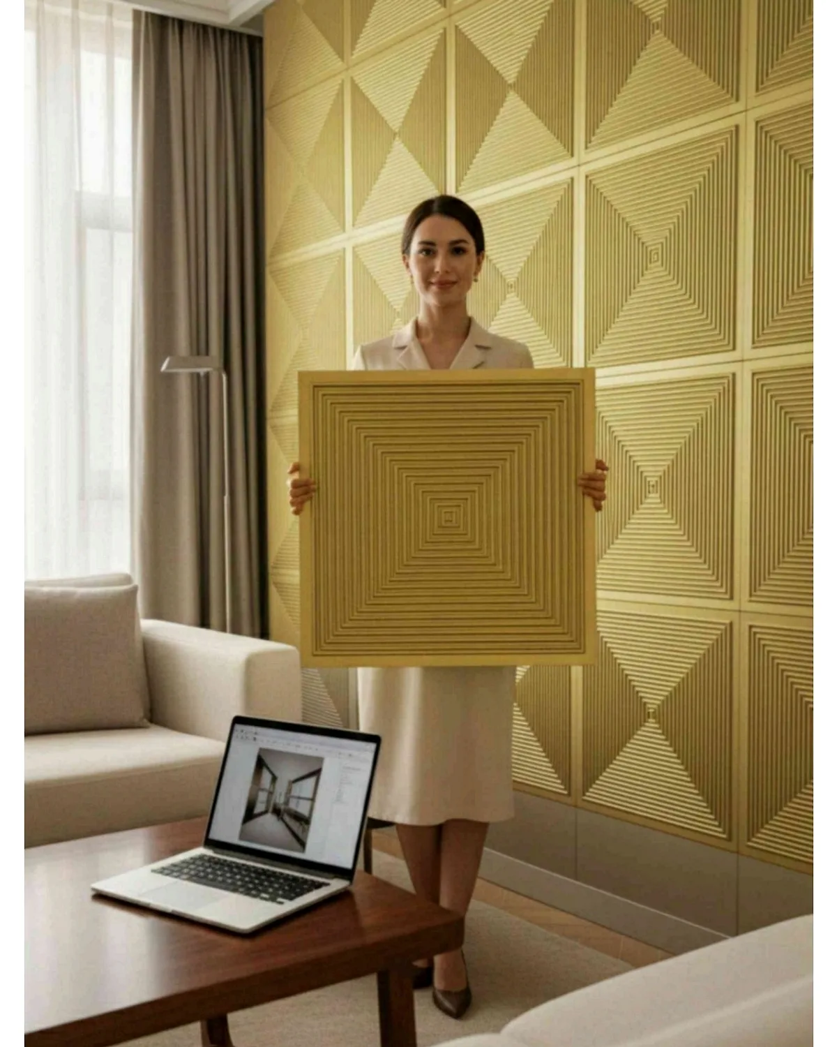 #20 Enigma 3D Panel, design #20 ENIGMA | CHAMPAGNE GOLD
