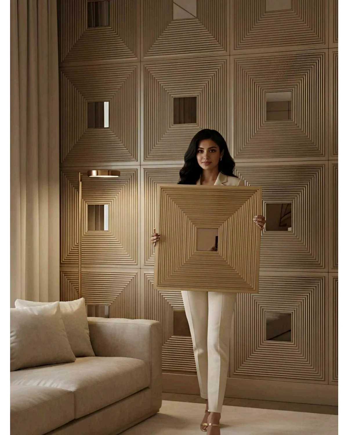 #20 Enigma 3D Panel, design #20 ENIGMA | MIRROR | BRONZE