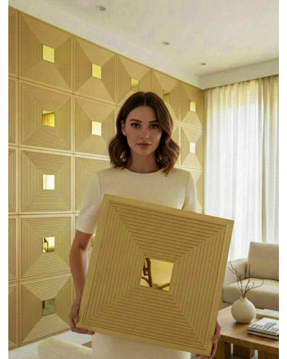 #20 Enigma 3D Panel, design #20 ENIGMA | MIRROR | CHAMPAGNE GOLD