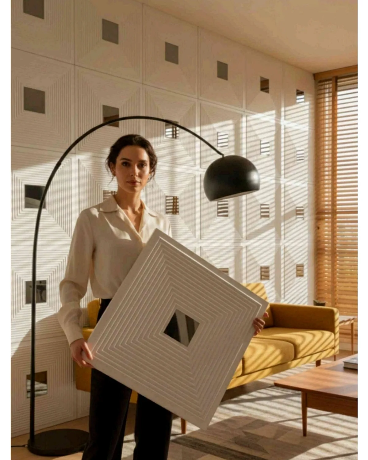 #20 Enigma 3D Panel, design #20 ENIGMA | MIRROR | WHITE