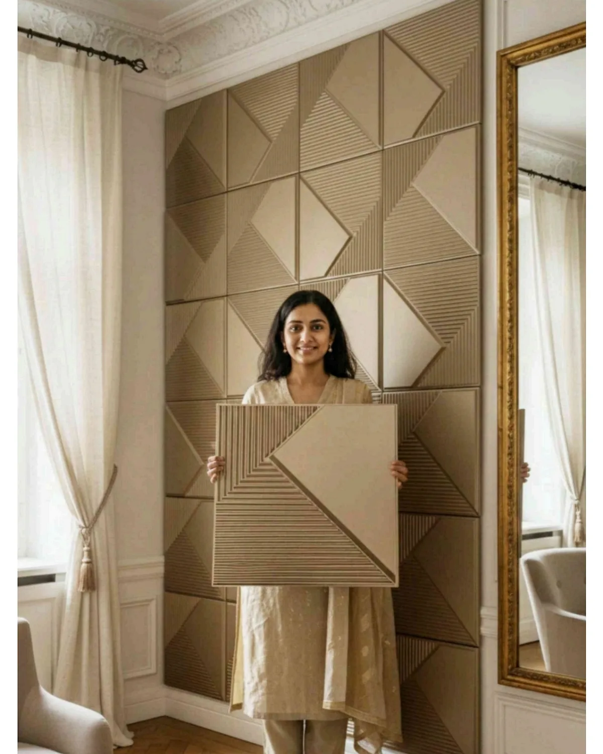 #22 Fin 3D Panel, design #22 FIN | BRONZE