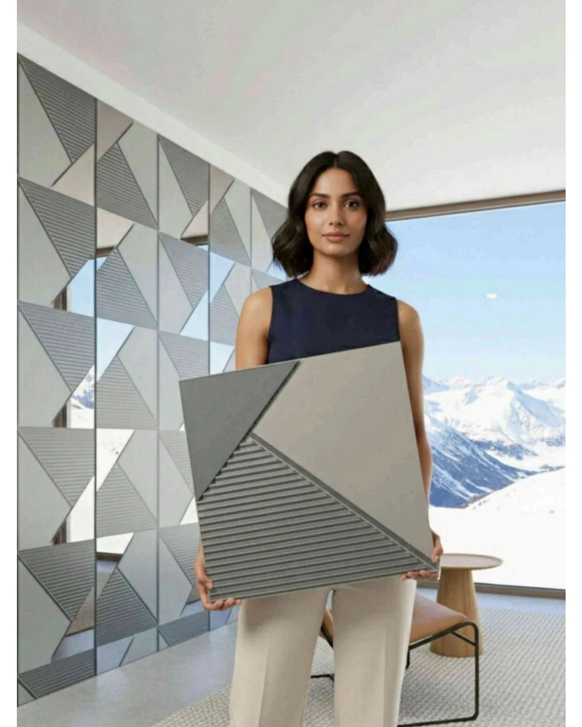 #22 Fin 3D Panel, design #22 FIN | MIRROR | GREY