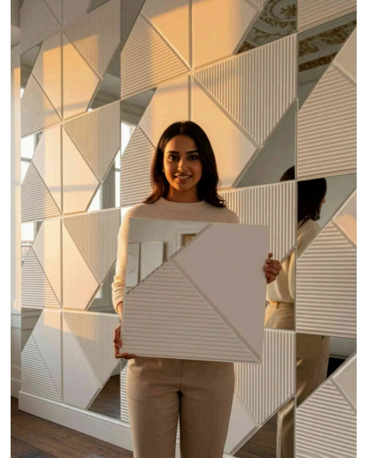 #22 Fin 3D Panel, design #22 FIN | MIRROR | WHITE