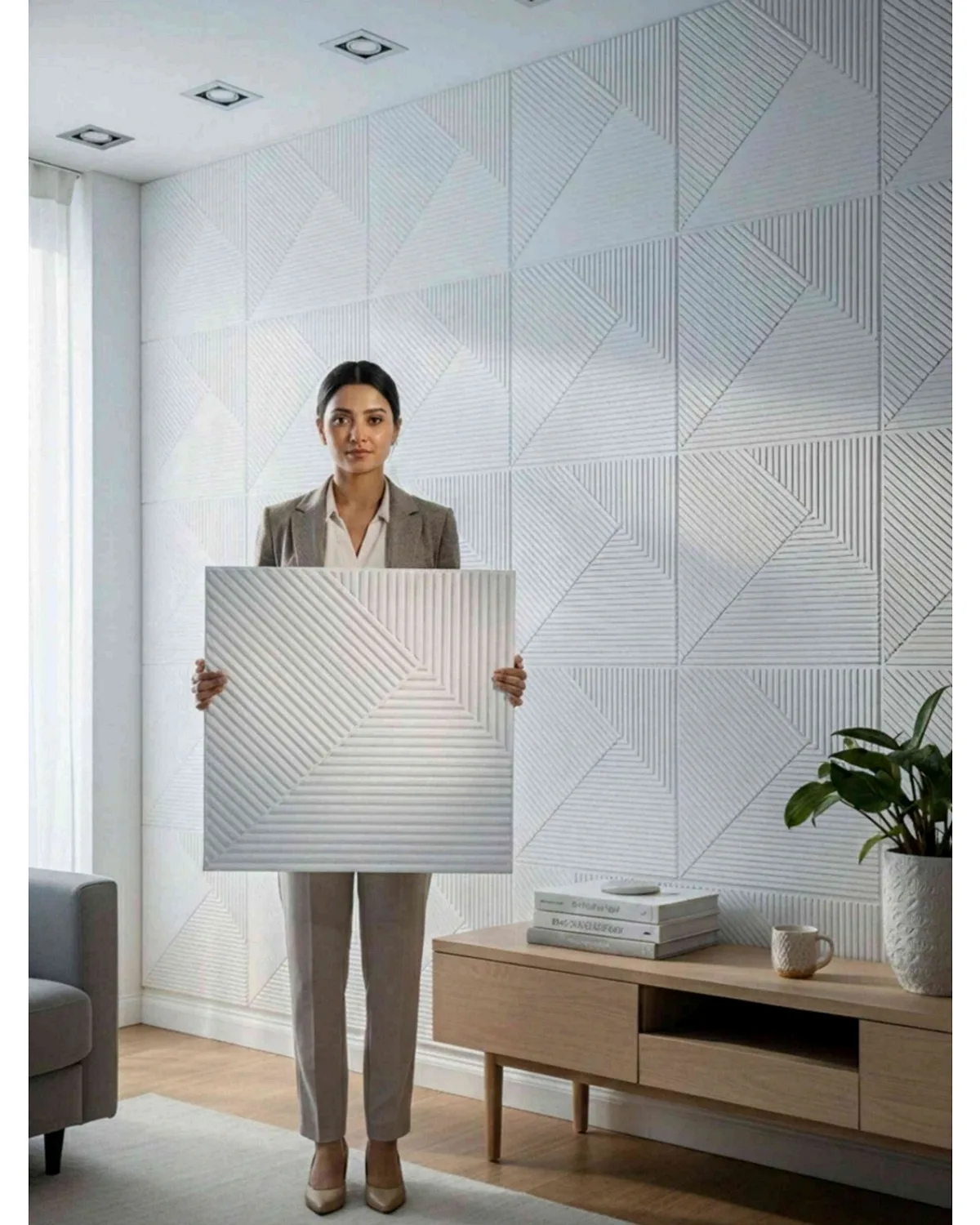 #17 Louvre 3D Panel, design #17 LOUVRE | WHITE