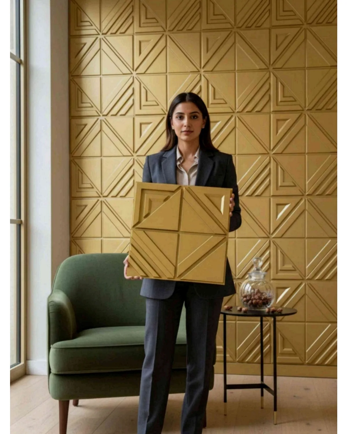 #25 Matrix 3D Panel, design #25 MATRIX | CHAMPAGNE GOLD