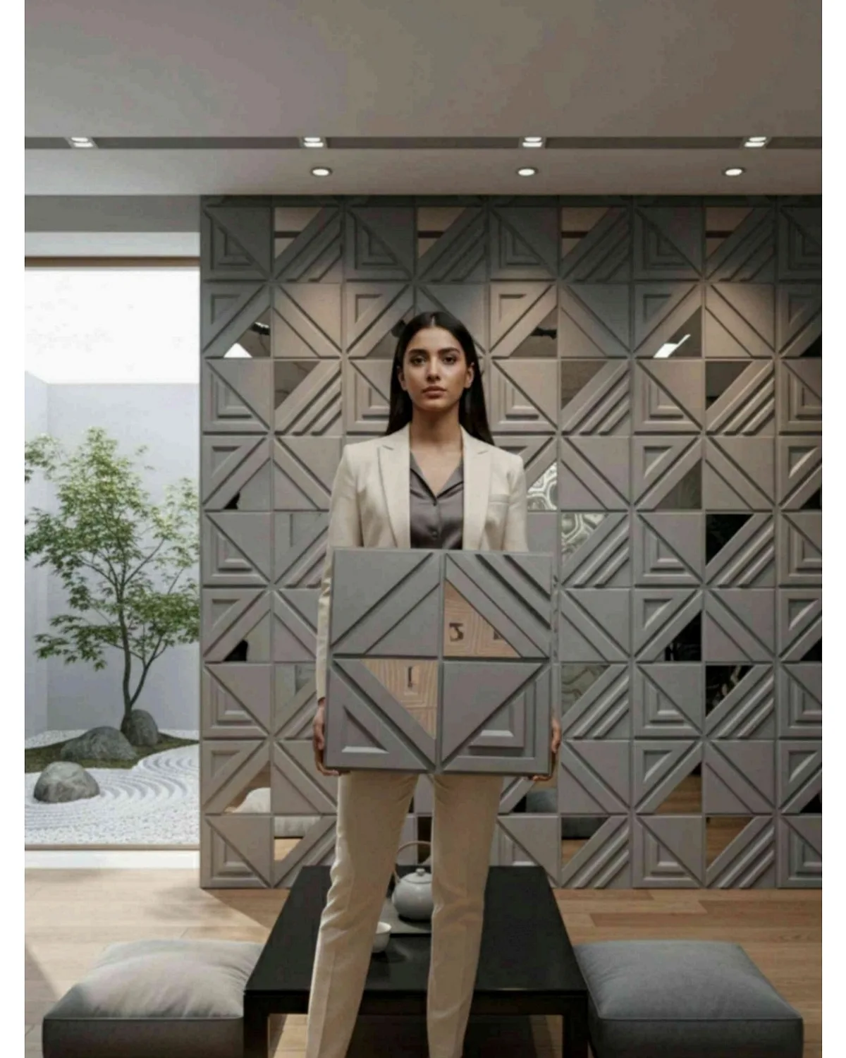 #25 Matrix 3D Panel, design #25 MATRIX | MIRROR | GREY