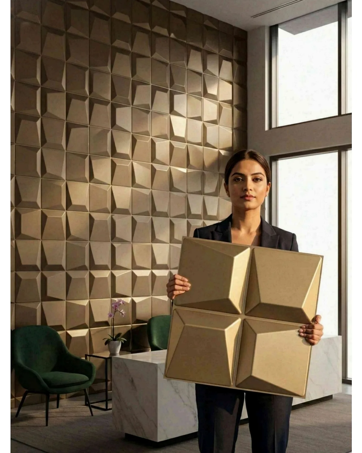 #04 Mosaic 3D Panel, design #04 MOSAIC | BRONZE