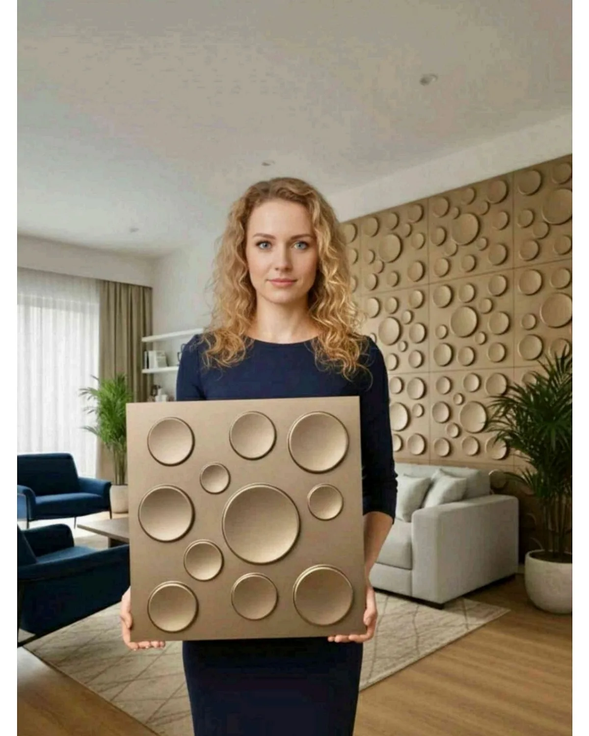#07 Polka 3D Panel, design #07 POLKA | BRONZE