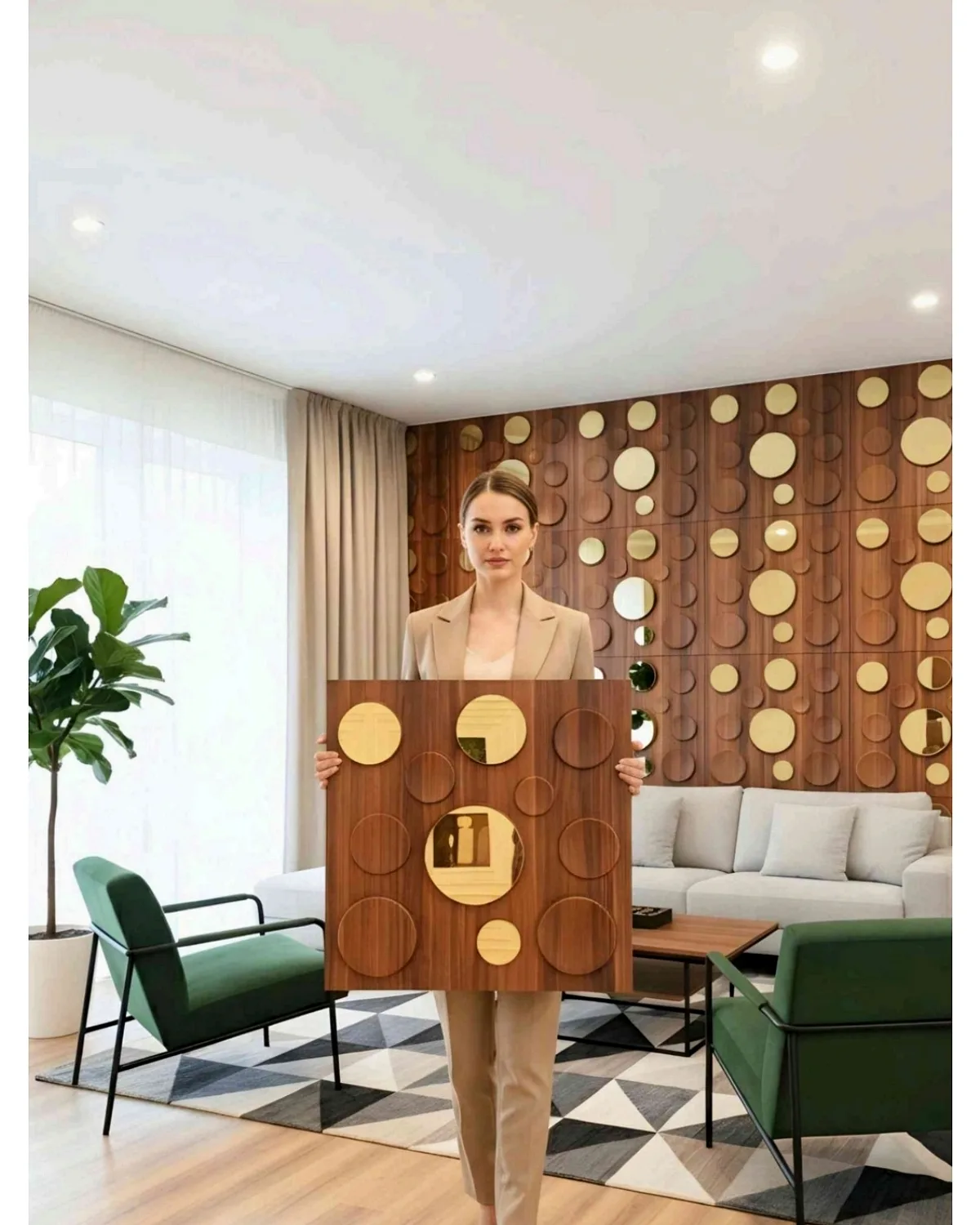 #07 Polka 3D Panel, design #07 POLKA | MIRROR | W1