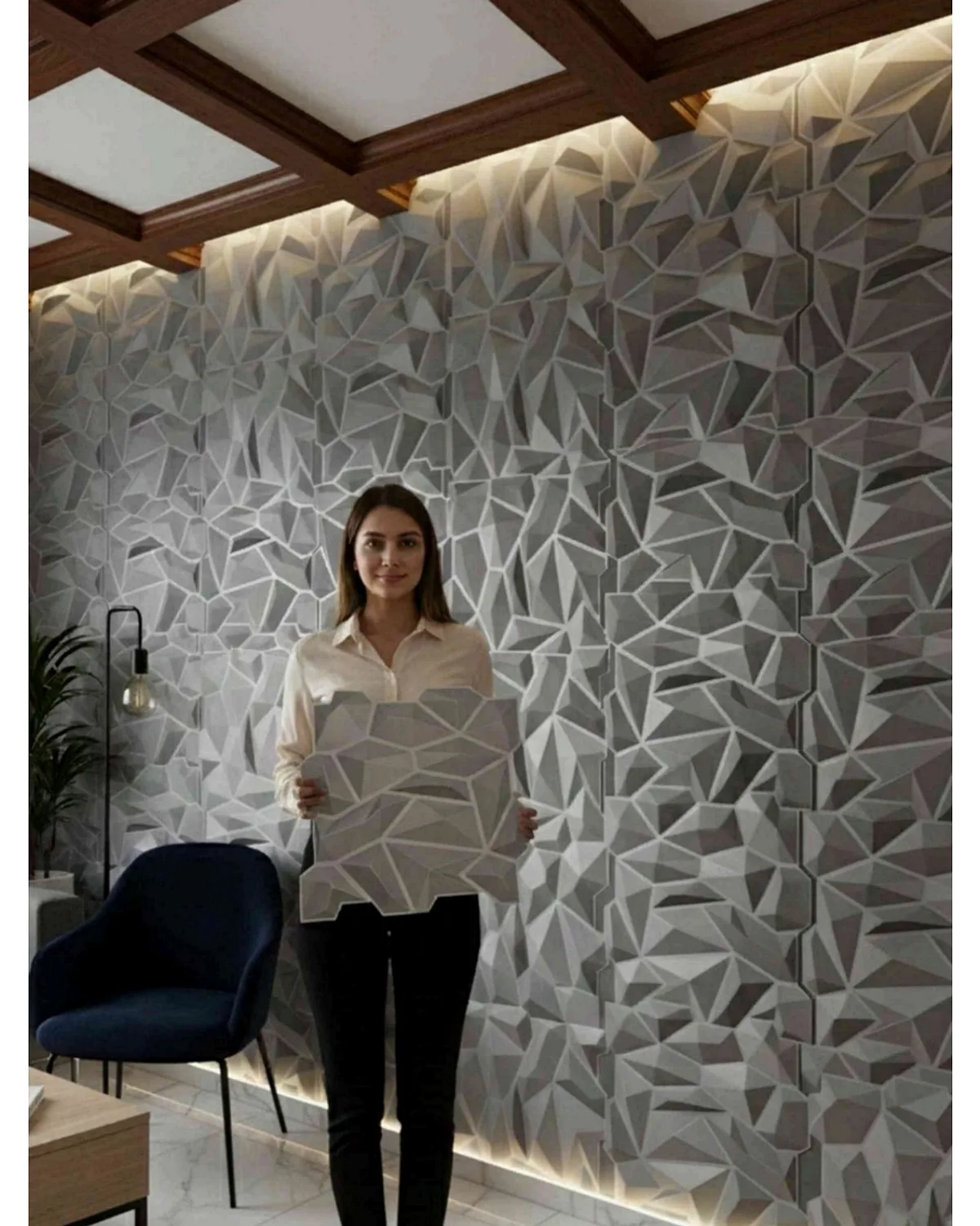 #15 Sapphire 3D Panel, design #15 SAPPHIRE | GREY