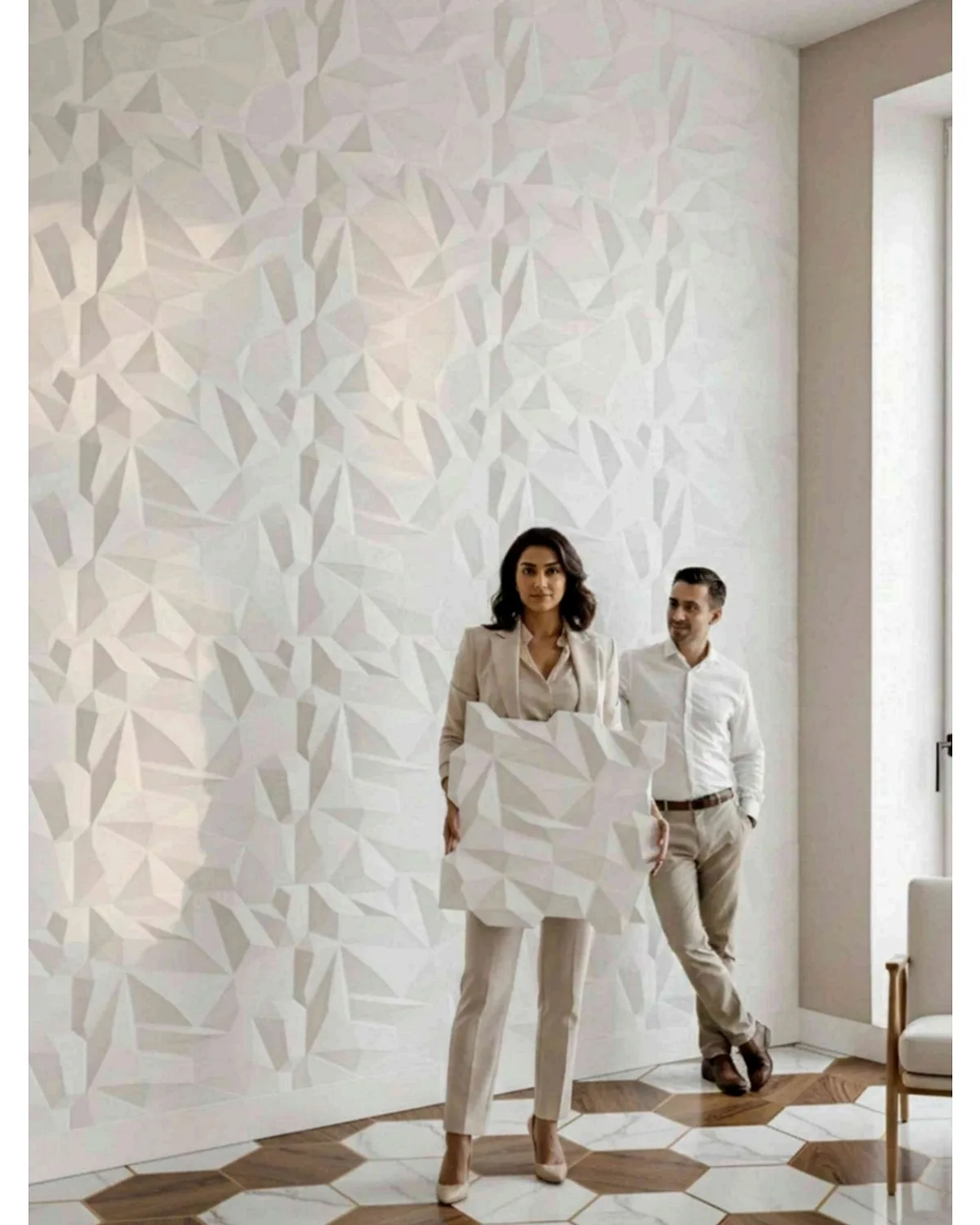 #15 Sapphire 3D Panel, design #15 SAPPHIRE | WHITE