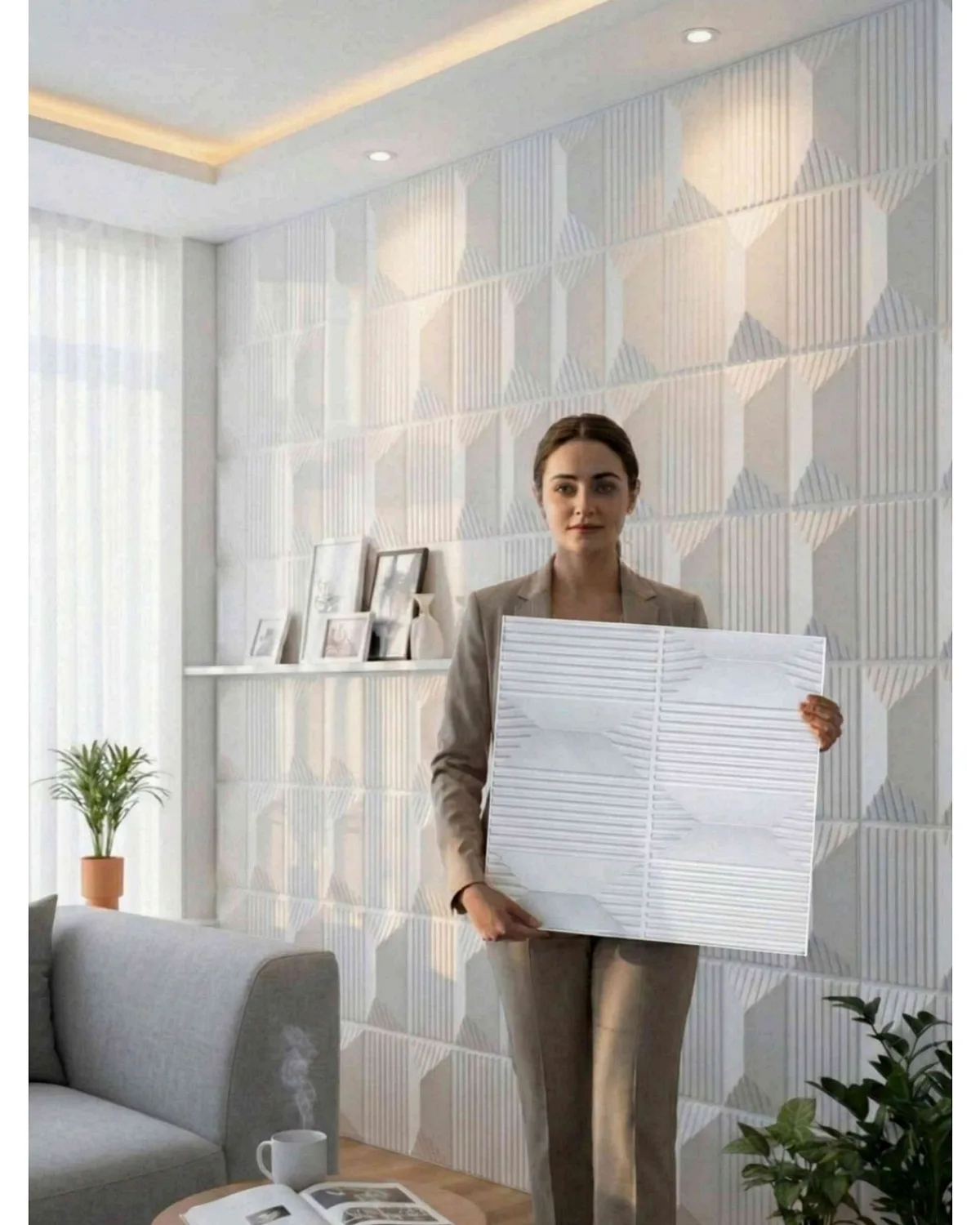 #14 Stone 3D Panel, design #14 STONE | WHITE