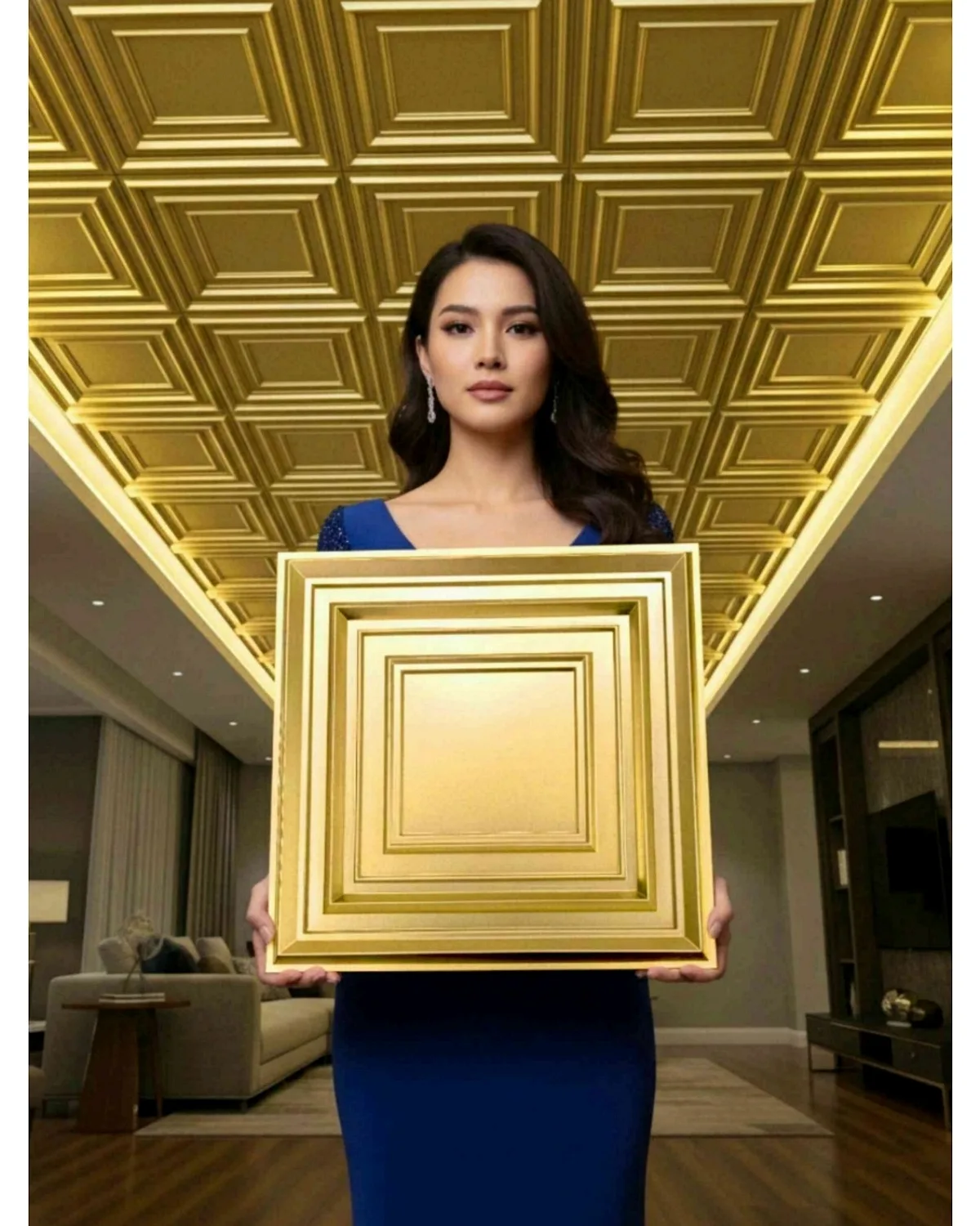 #19 Vault 3D Panel, design #19 VAULT | CHAMPAGNE GOLD