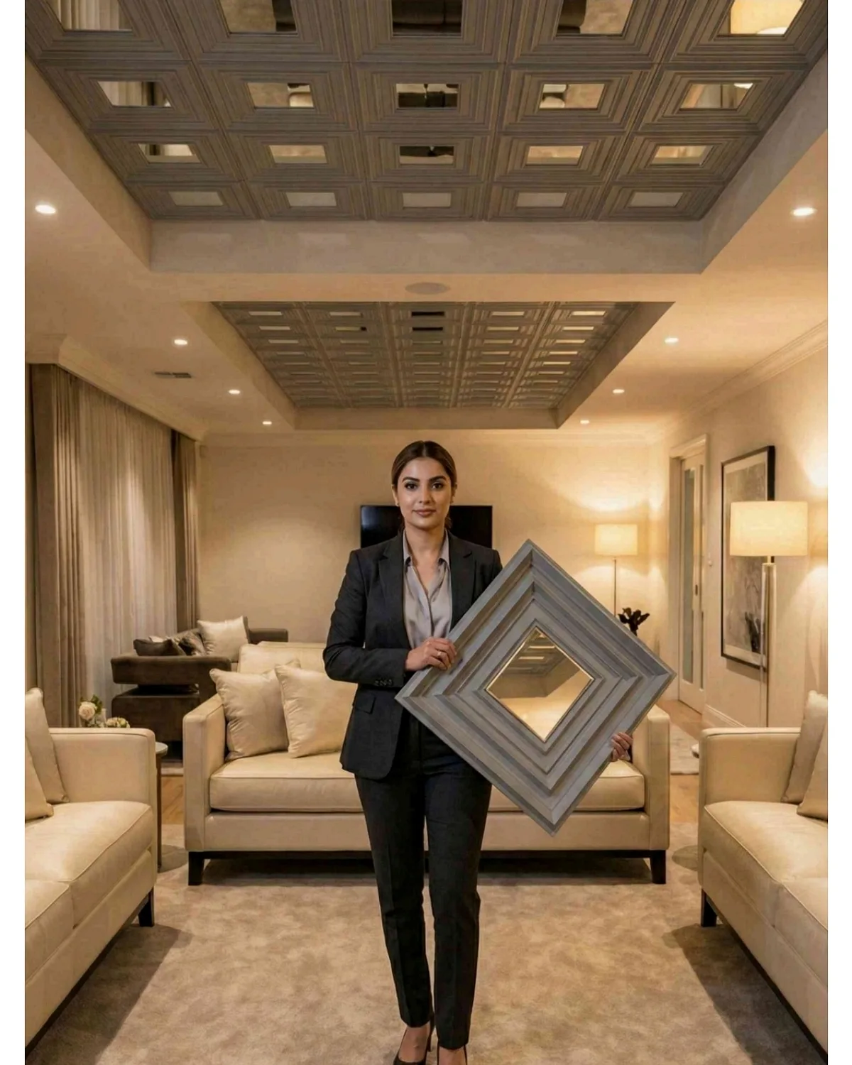 #19 Vault 3D Panel, design #19 VAULT | MIRROR | GREY