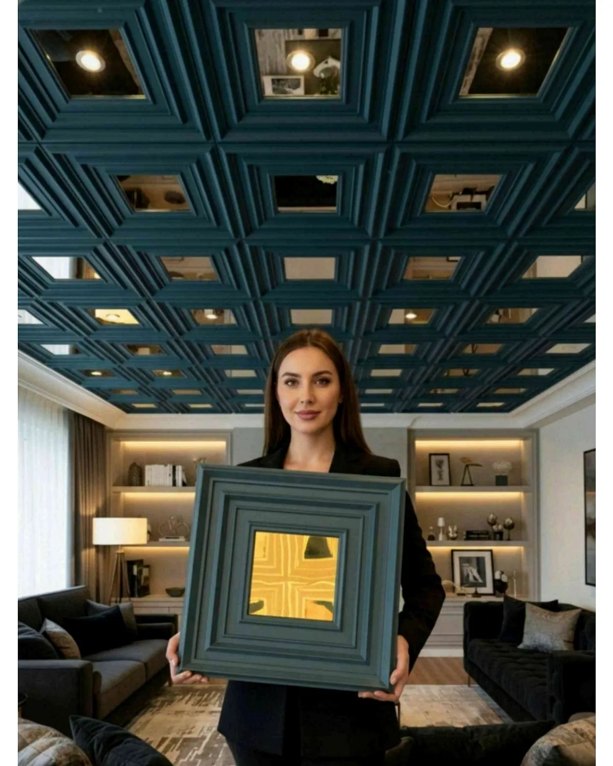 #19 Vault 3D Panel, design #19 VAULT | MIRROR | PASTEL GREEN