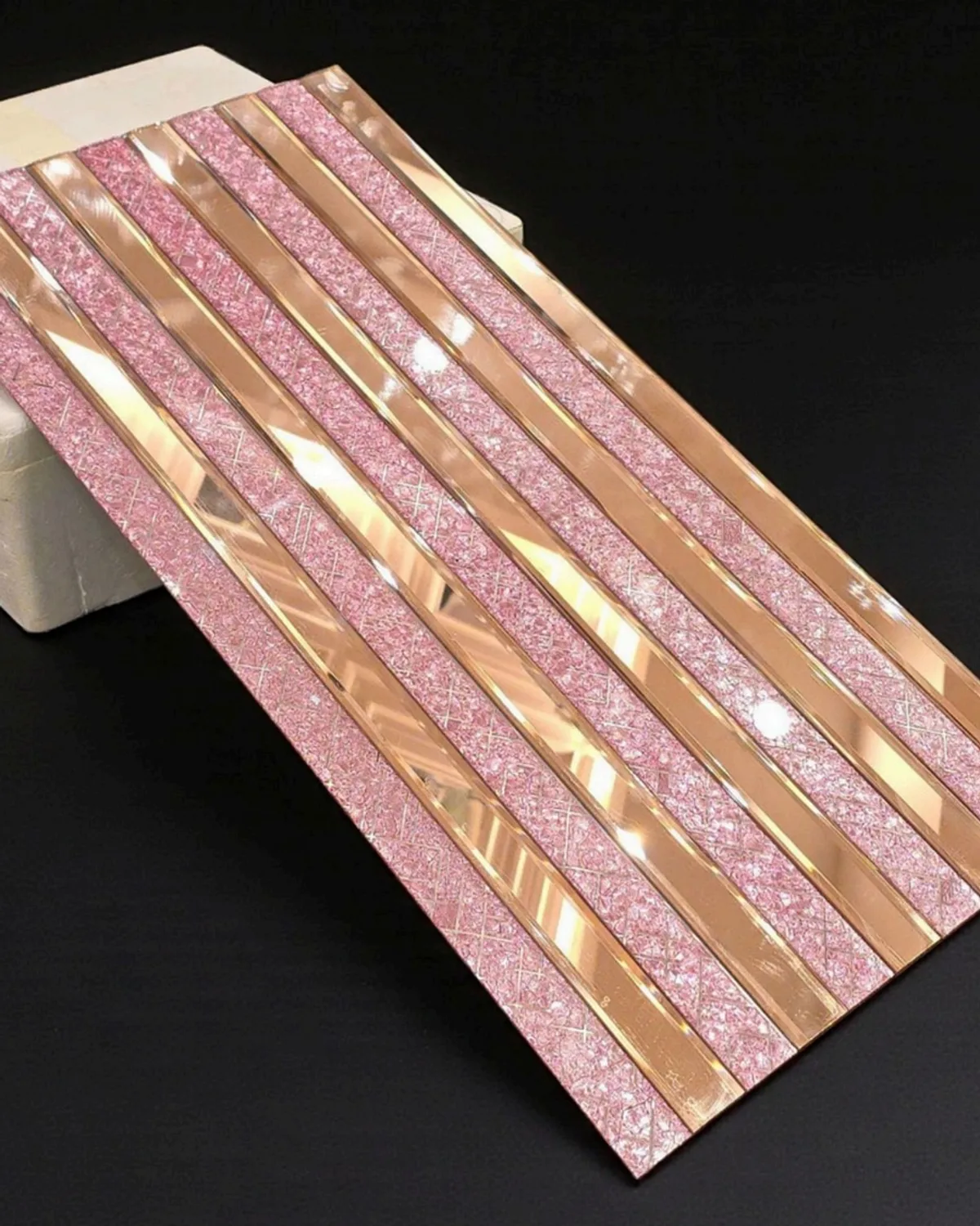 MT Strip-2 Mosaic Tile, design #MT Strip-2 (Rosegold)