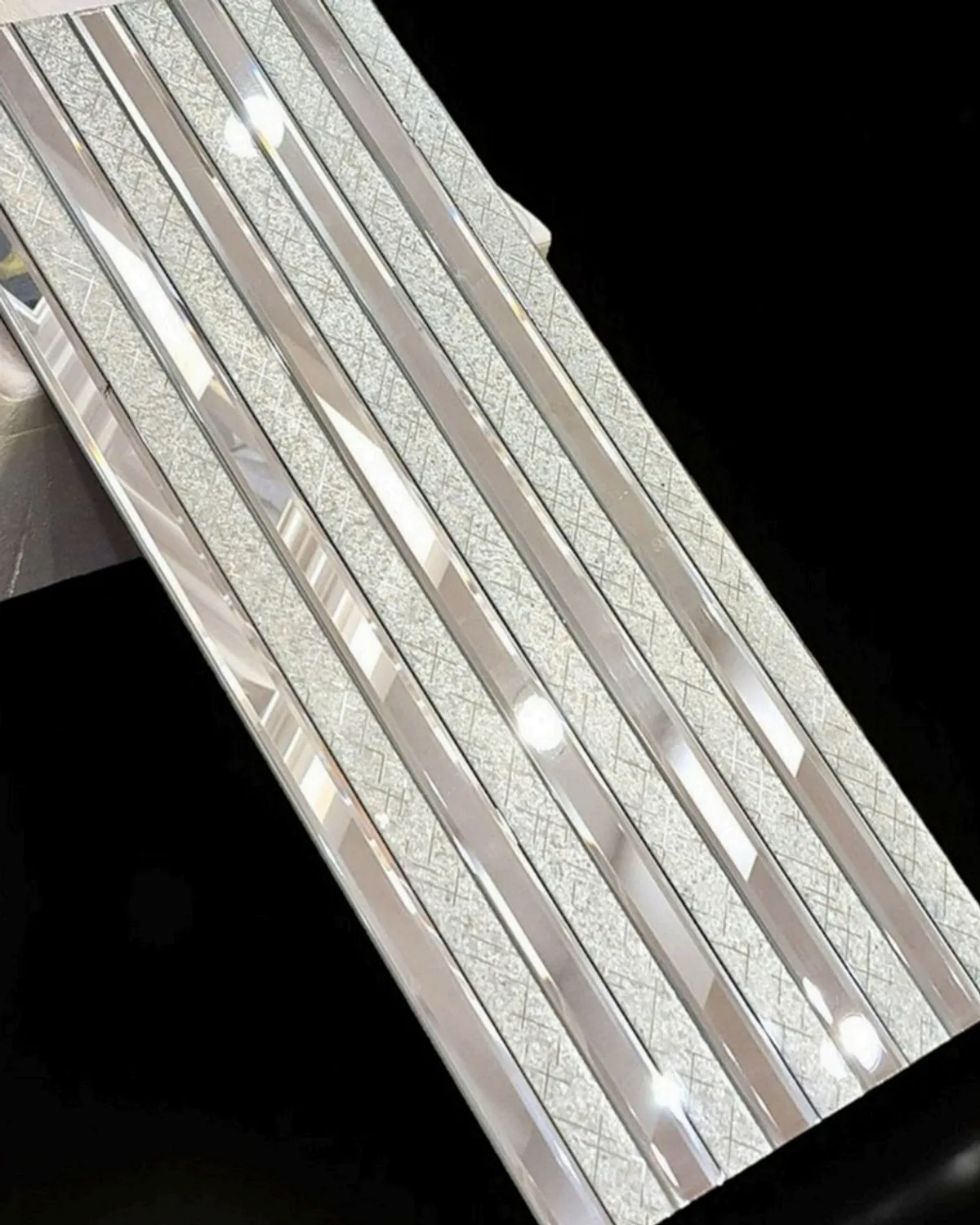 MT Strip-2 Mosaic Tile, design #MT Strip-2 (Silver)