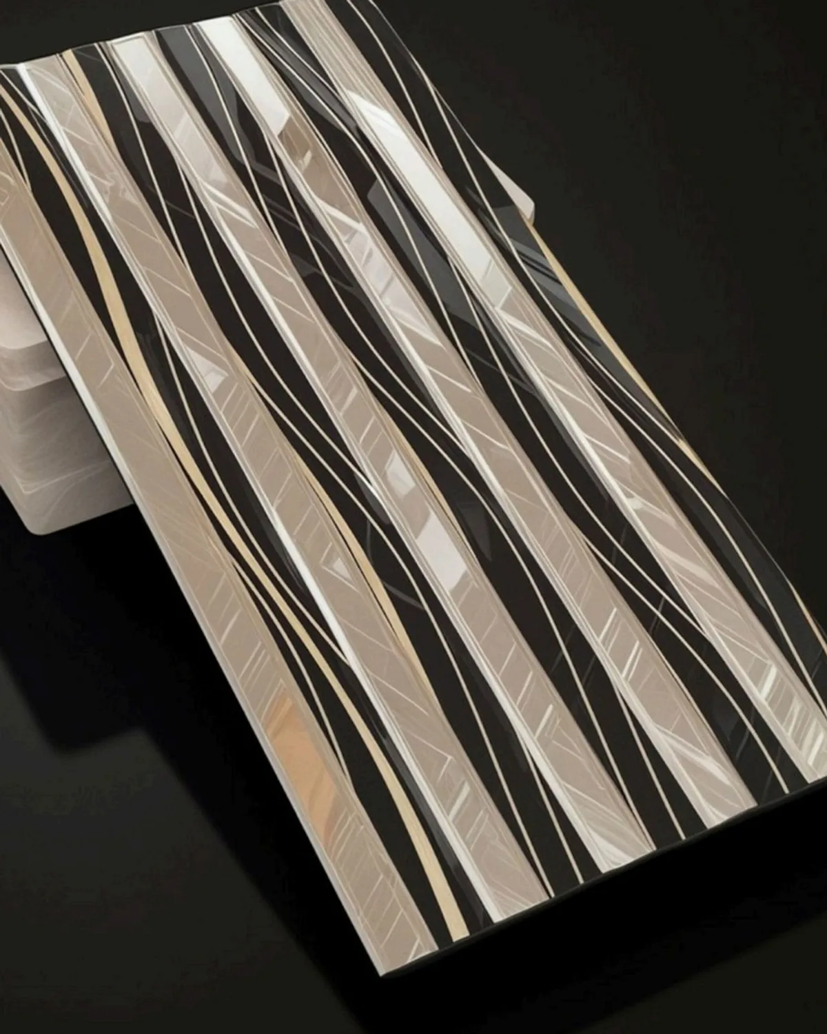 MT Strip-3 Mosaic Tile, design #MT Strip-3 (Black Silver)